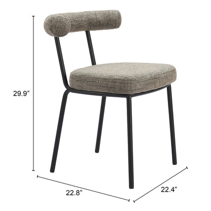 KEDE DINING CHAIR GREEN TWEED