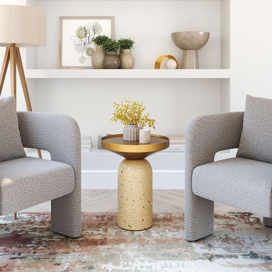 CENDRE SIDE TABLE GOLD & BEIGE
