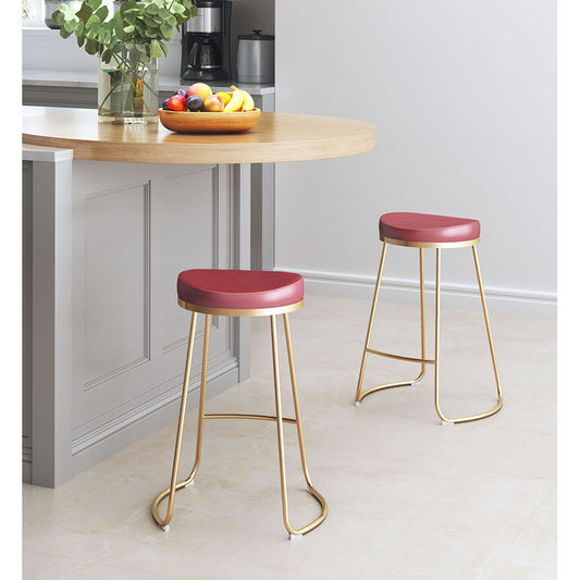 BREE COUNTER STOOL BURGUNDY & GOLD