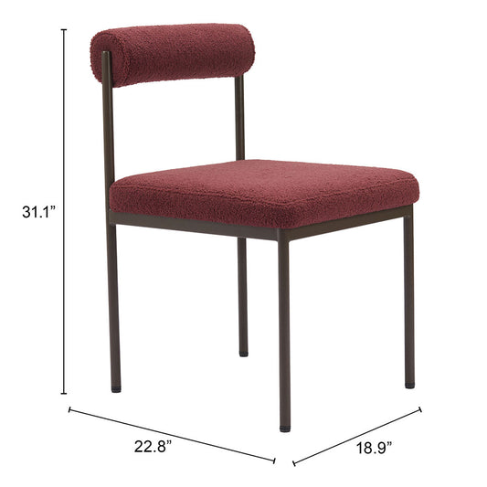 LIVORNO DINING CHAIR RED & BRONZE