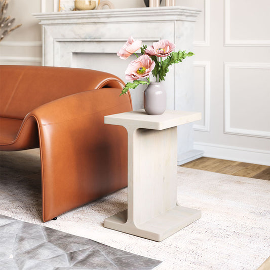 BAMA SIDE TABLE WHITEWASHED