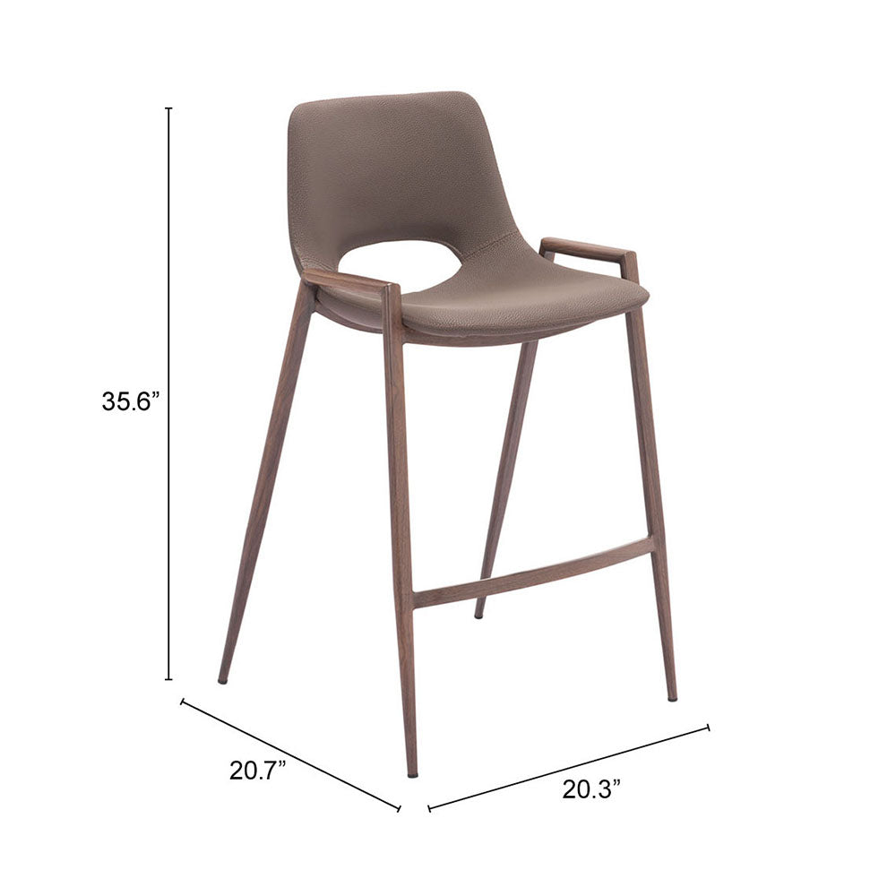 DESI COUNTER STOOL BROWN & WALNUT