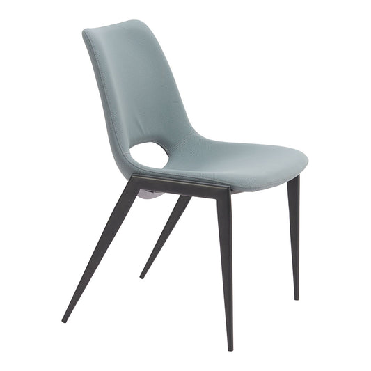 DESI ARMLESS DINING CHAIR AZURE GRAY
