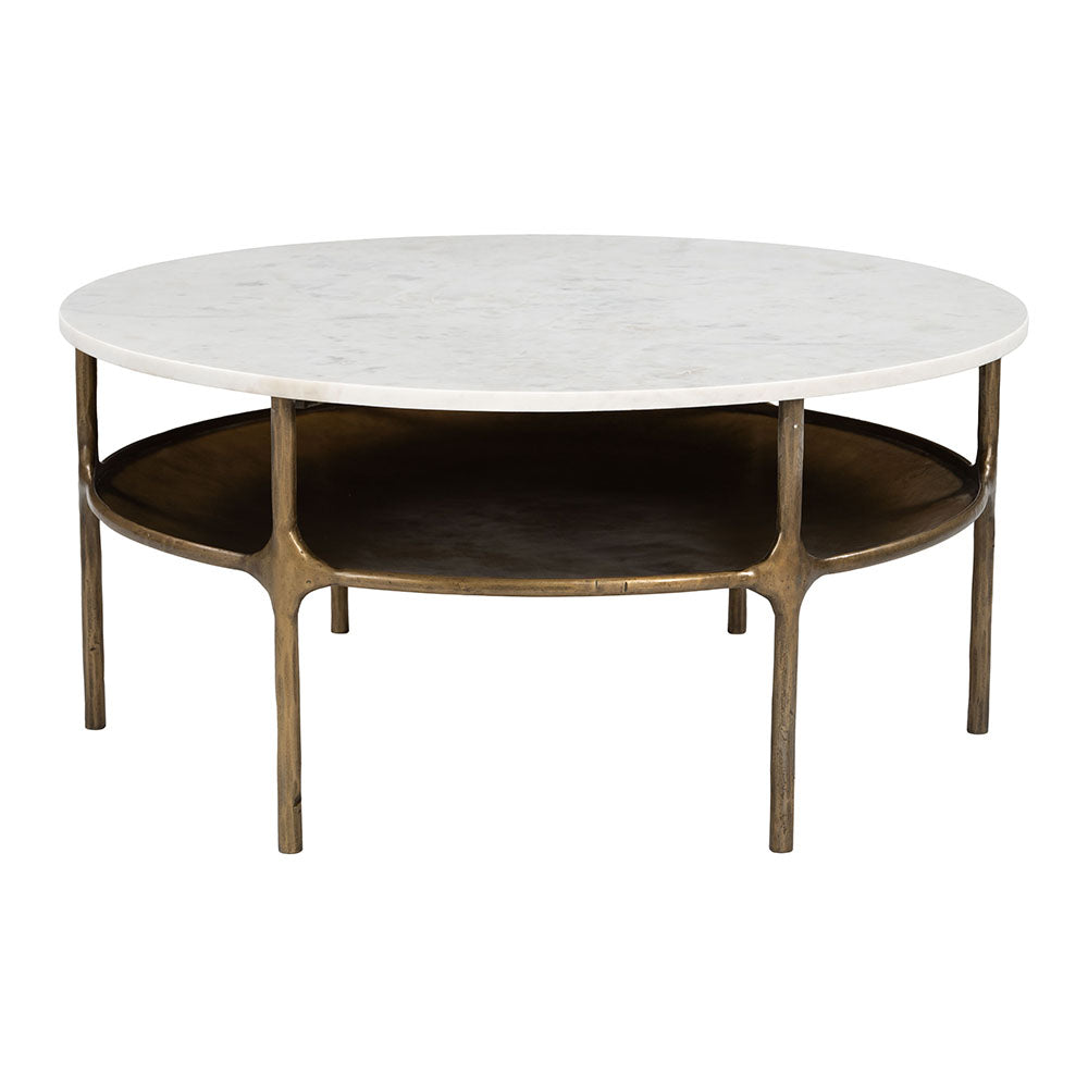 BILD COFFEE TABLE WHITE & BRASS