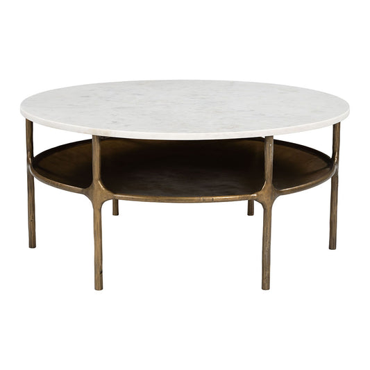 BILD COFFEE TABLE WHITE & BRASS