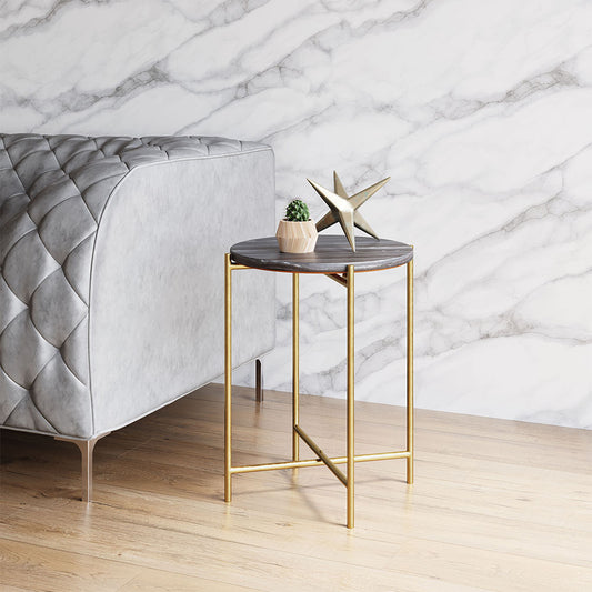 DAVID SIDE TABLE GRAY & GOLD