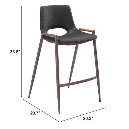 DESI COUNTER STOOL BLACK & WALNUT