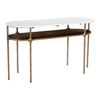 BILD CONSOLE TABLE WHITE & BRASS