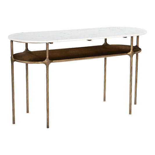 BILD CONSOLE TABLE WHITE & BRASS