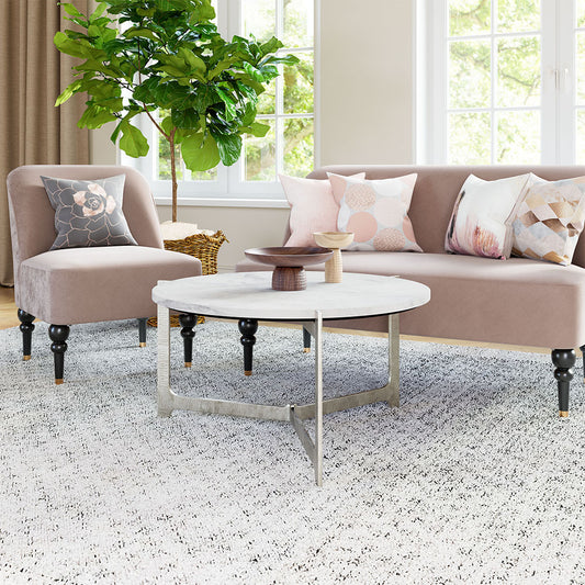 BARMAS COFFEE TABLE WHITE & SILVER