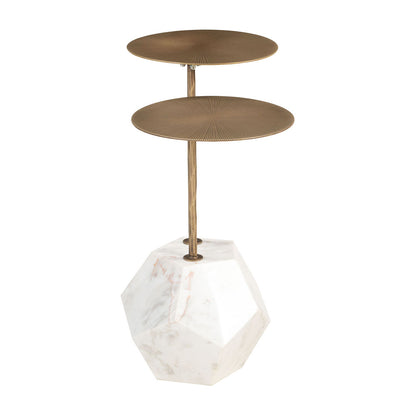 ANTEN SIDE TABLE BRASS & WHITE
