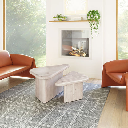 NAVIDIC COFFEE TABLE SET WHITEWASHED