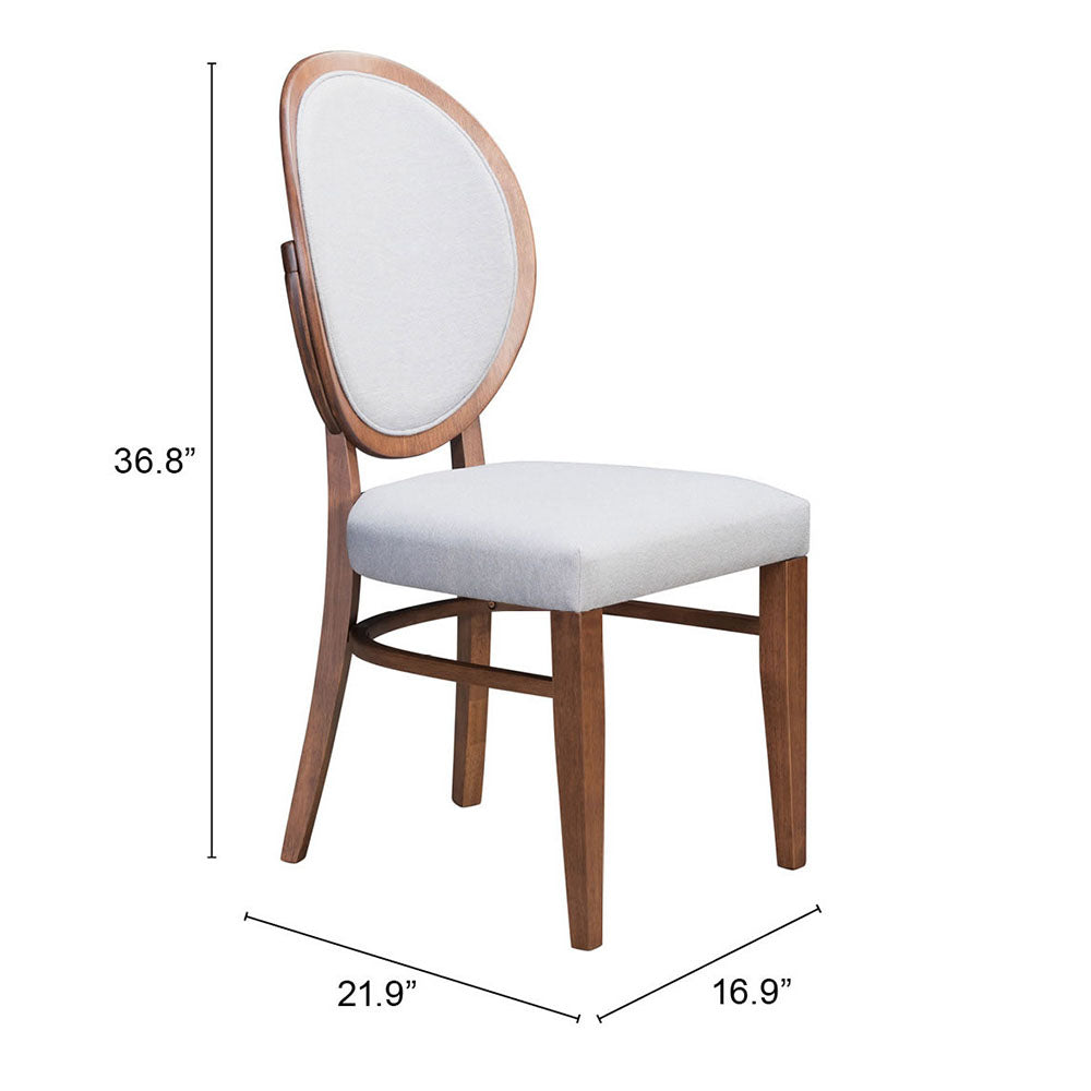 REGENTS DINING CHAIR WALNUT & LIGHT GRAY