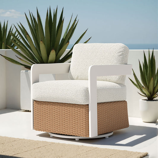 GELO SWIVEL CHAIR WHITE & BROWN