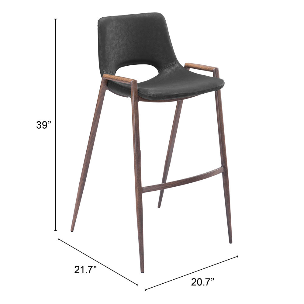 DESI BARSTOOL BLACK & WALNUT