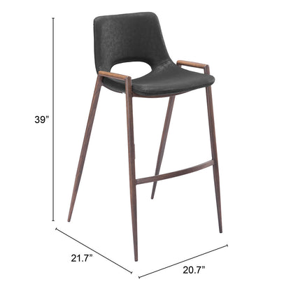 DESI BARSTOOL BLACK & WALNUT