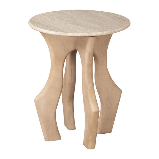 EDA SIDE TABLE WHITE & NATURAL