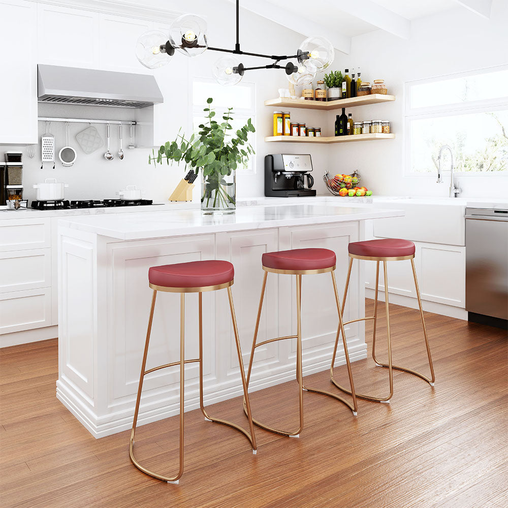 BREE BARSTOOL BURGUNDY & GOLD