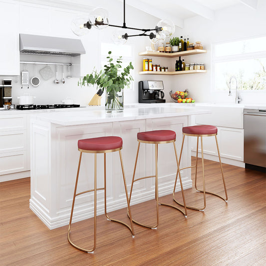 BREE BARSTOOL BURGUNDY & GOLD