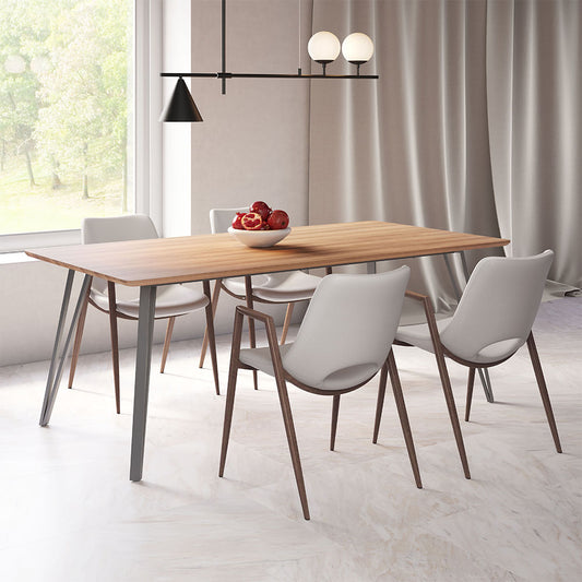 DESI DINING CHAIR BEIGE & WALNUT