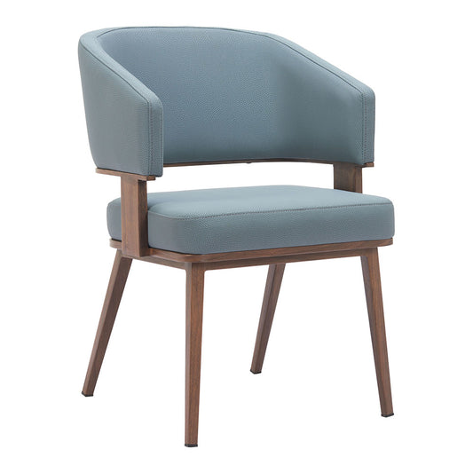 POISE DINING CHAIR AZURE GRAY & WALNUT