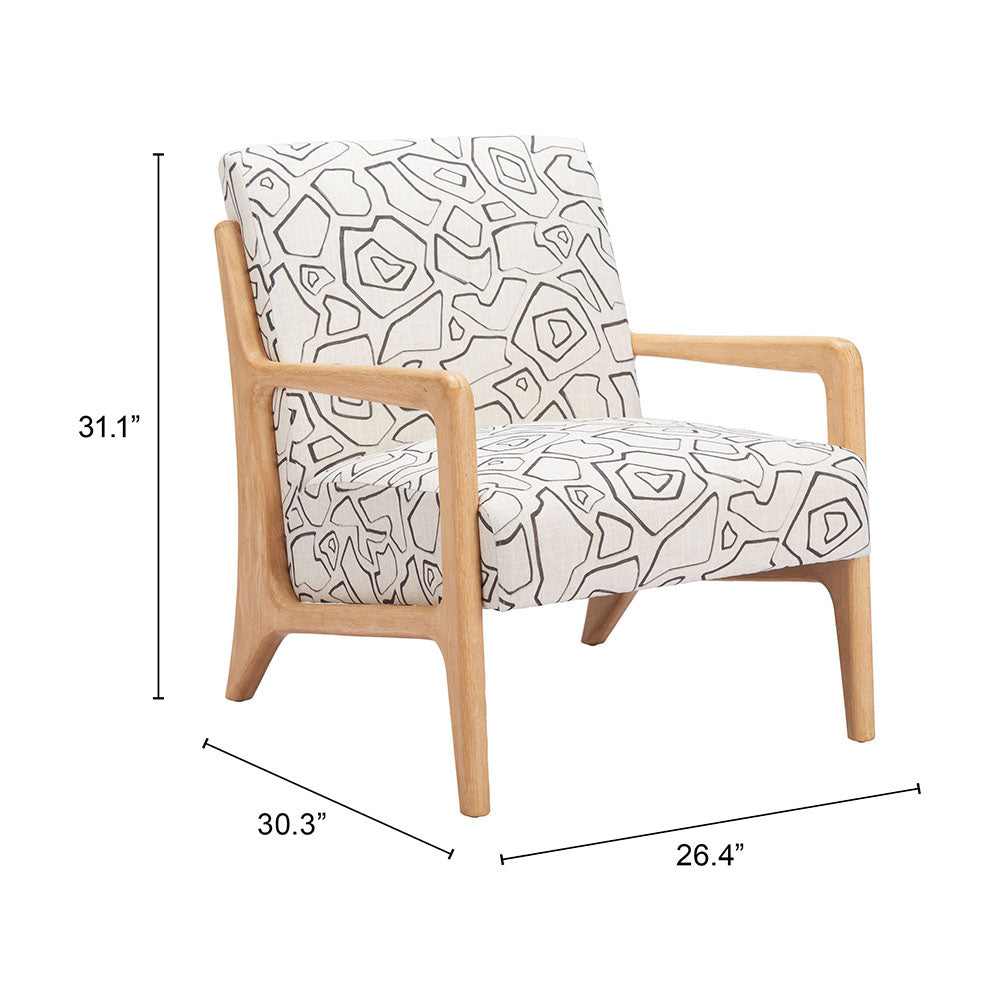 RUNA ACCENT CHAIR BEIGE & NATURAL