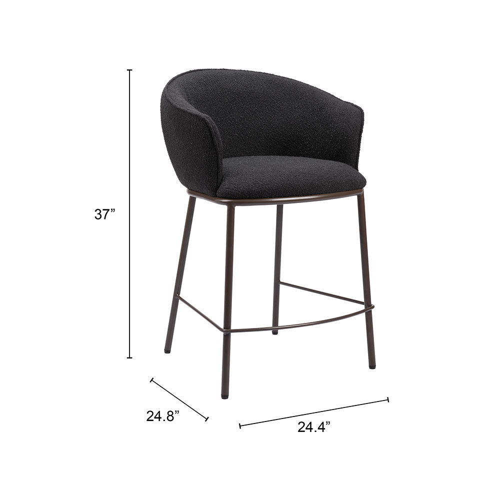 ESSEN COUNTER STOOL BLACK & BRONZE