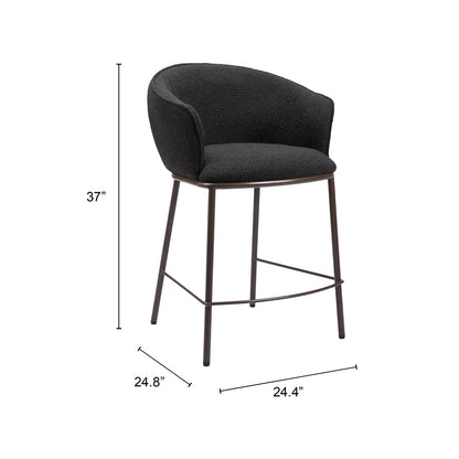 ESSEN COUNTER STOOL BLACK & BRONZE