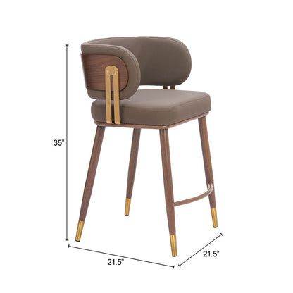 BREW COUNTER STOOL BROWN & WALNUT
