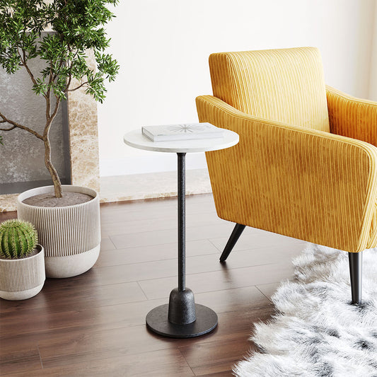 WOOZY SIDE TABLE WHITE & BLACK