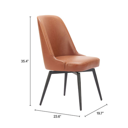 KEPPEL SWIVEL DINING CHAIR BROWN