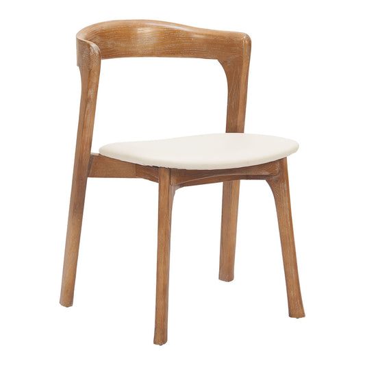 PIORO DINING CHAIR BEIGE & WALNUT