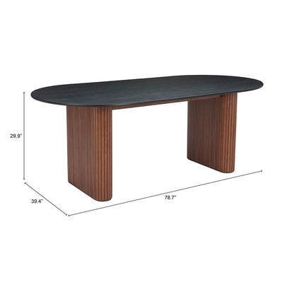 LASSIG DINING TABLE BLACK & WALNUT