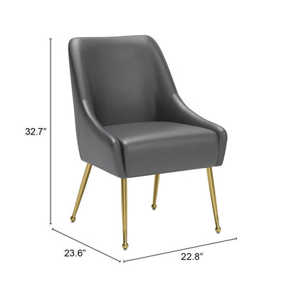 MAXINE DINING CHAIR GRAY & GOLD