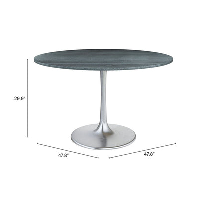 METROPOLIS DINING TABLE GRAY & SILVER
