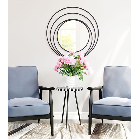 LUNA ROUND MIRROR BLACK