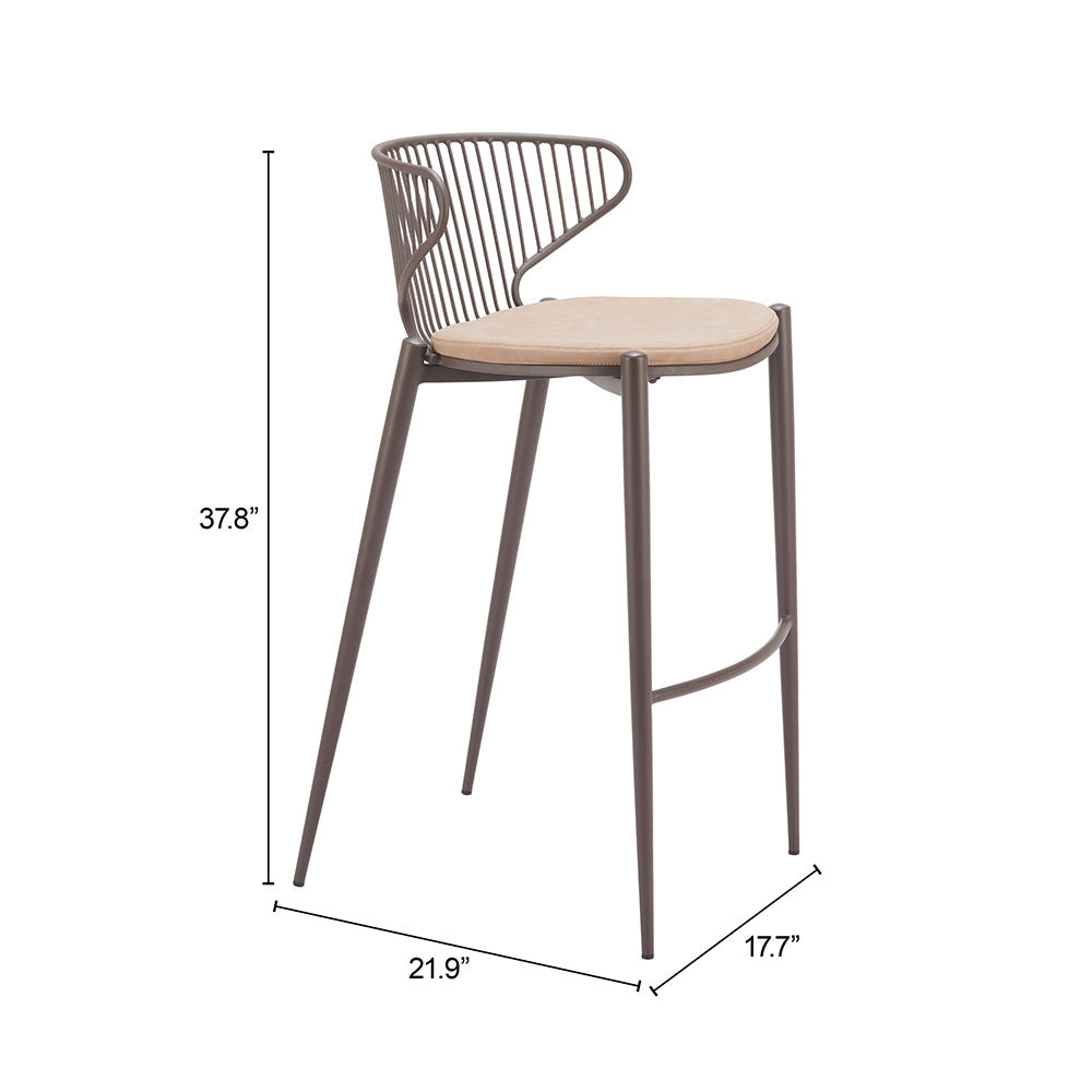 SILUES BARSTOOL TAUPE & BROWN