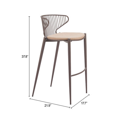 SILUES BARSTOOL TAUPE & BROWN