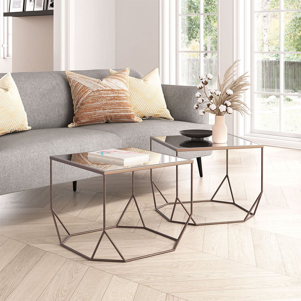 ARZON COFFEE TABLE SET BRONZE