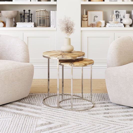 BARI NESTING TABLE SET NATURAL