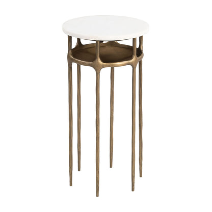 BILD SIDE TABLE WHITE & BRASS