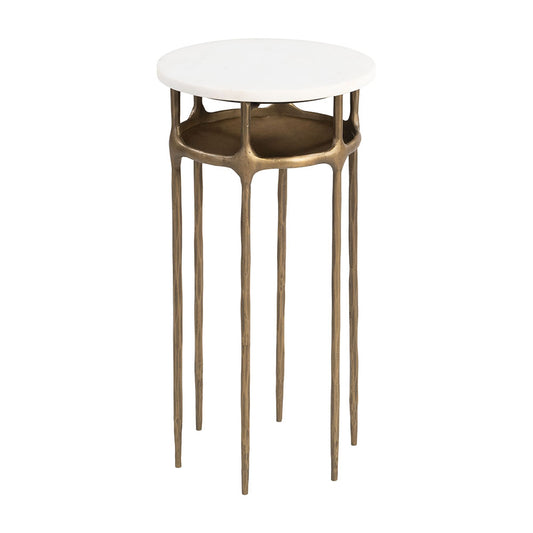 BILD SIDE TABLE WHITE & BRASS