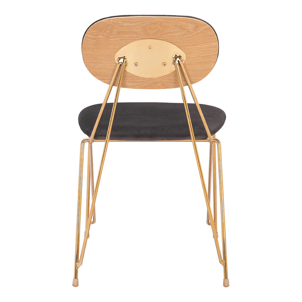 GEORGES DINING CHAIR GRAY & GOLD