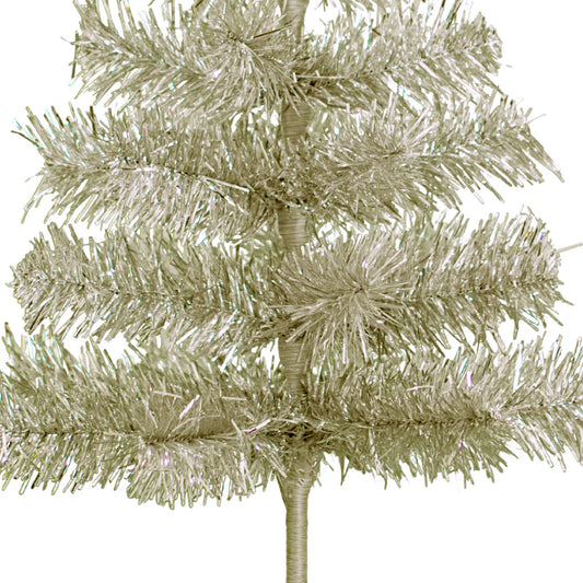 ANTIQUE SILVER TINSEL CHRISTMAS TREE