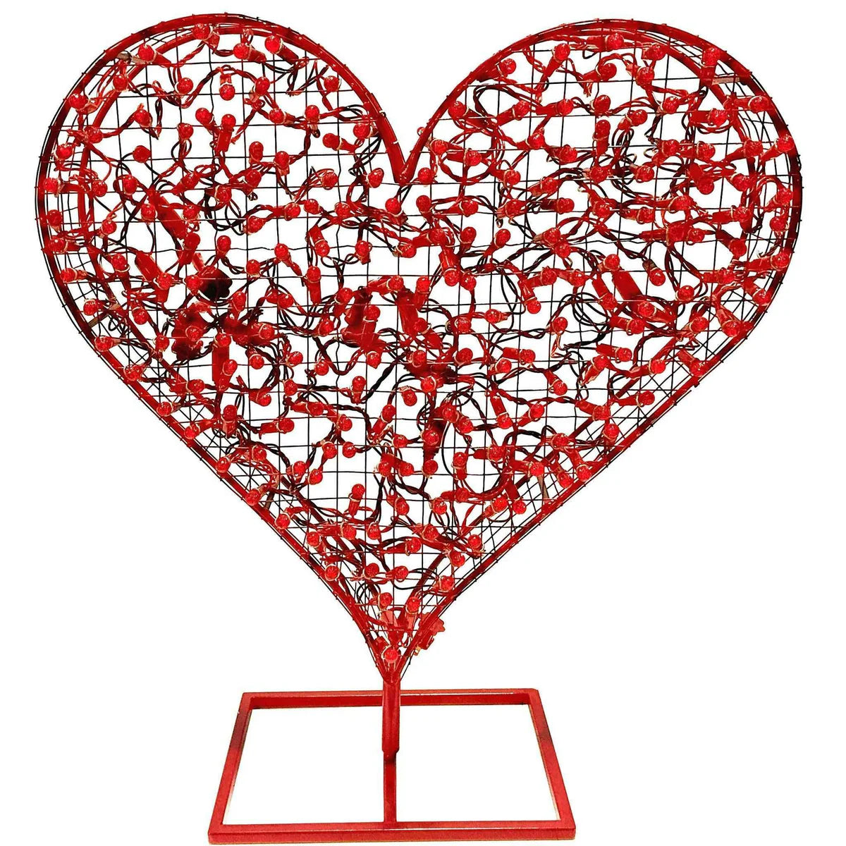 24IN LED LIT VALENTINE'S DAY HEART WITH DISPLAY STAND