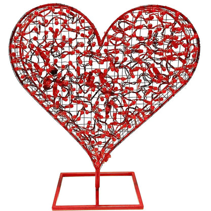 24IN LED LIT VALENTINE'S DAY HEART WITH DISPLAY STAND