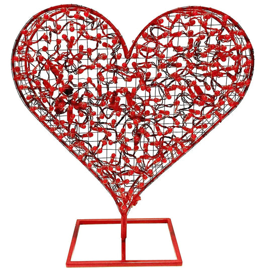 24IN LED LIT VALENTINE'S DAY HEART WITH DISPLAY STAND