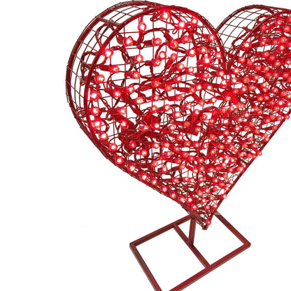 24IN LED LIT VALENTINE'S DAY HEART WITH DISPLAY STAND