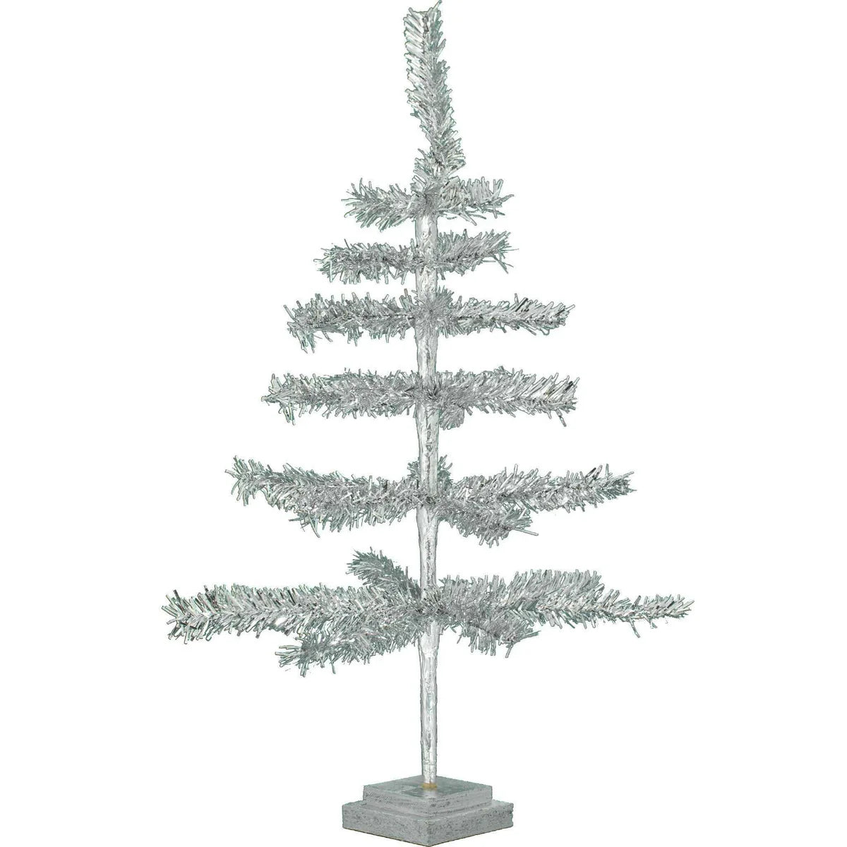 28IN VINTAGE SILVER TINSEL CHRISTMAS TREE