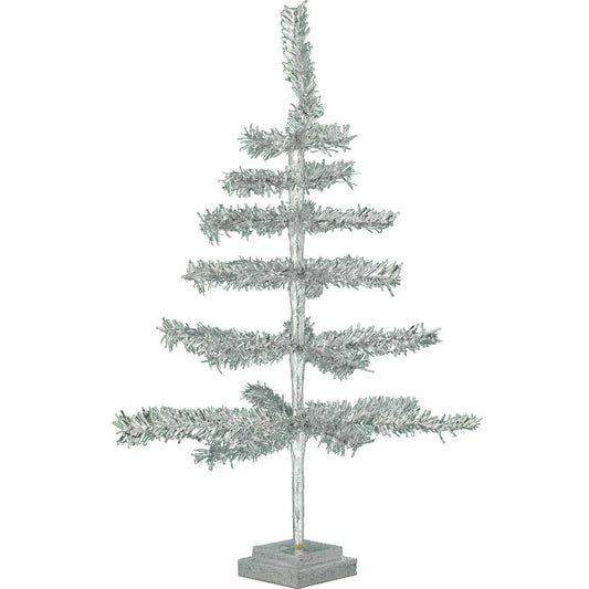 28IN VINTAGE SILVER TINSEL CHRISTMAS TREE